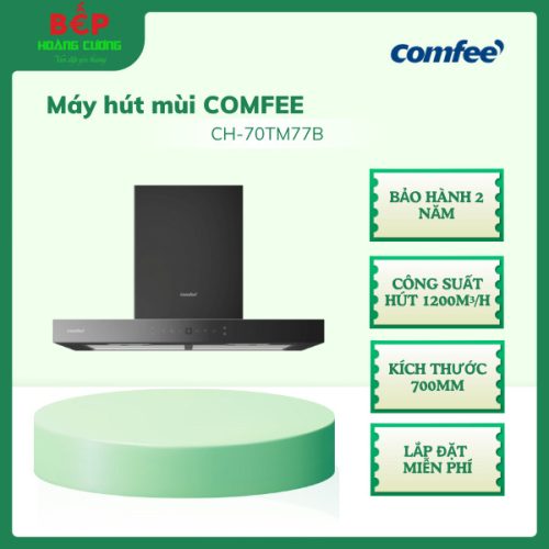 Máy hút mùi Comfee AI Connect CH-70TM77B. Lắp đặt áp tường, Kích thước 700mm