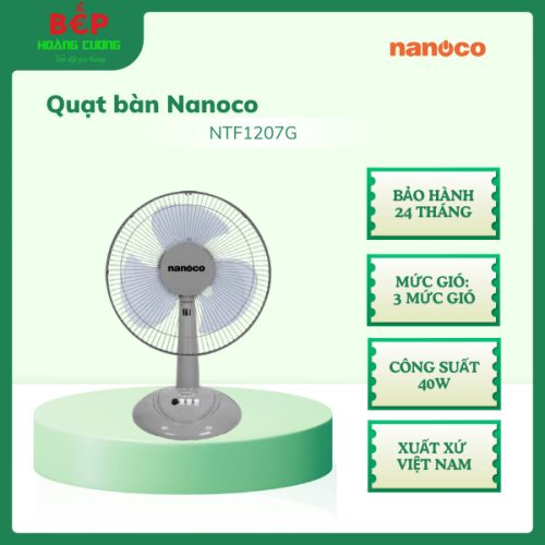 Quạt lửng Nanoco NTF1207G, 40W, 3 mức gió, Bảo hành 24 tháng