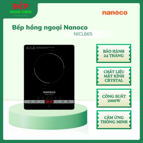 Bếp điện Nanoco NICL665 2000W, Bảo hành 24 tháng, Công suất 2000W