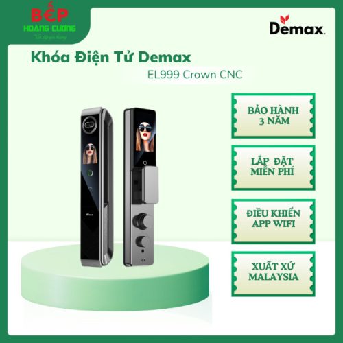 Khóa Điện Tử Demax EL999 Crown CNC, Điều Khiển App WiFI