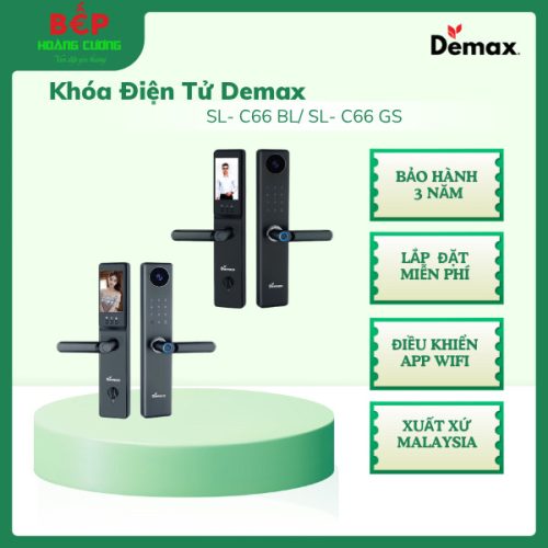 Khóa Điện Tử Demax SL- C66 BL, Có Camera, màn hình