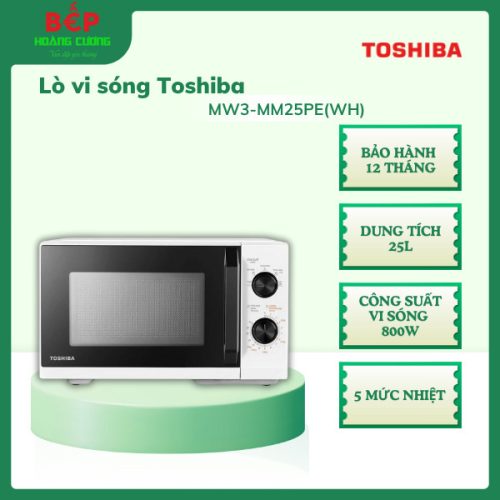 Lò vi sóng Toshiba MW3-MM25PE(WH) 25L, công suất 800W, rã đông thông minh