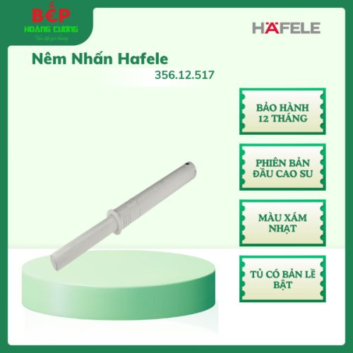 Nêm Nhấn Dài Đầu Cao Su Hafele 356.12.517, Màu Xám Nhạt, Bảo Hành 12 Tháng