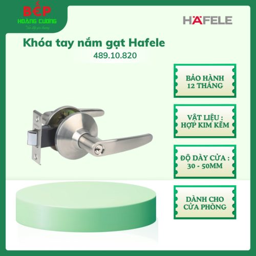 Hafele 489.10.820 Khóa Tay Nắm Gạt 2 Chức Năng – Cho Cửa Gỗ, Cửa Thép – Màu Niken Mờ