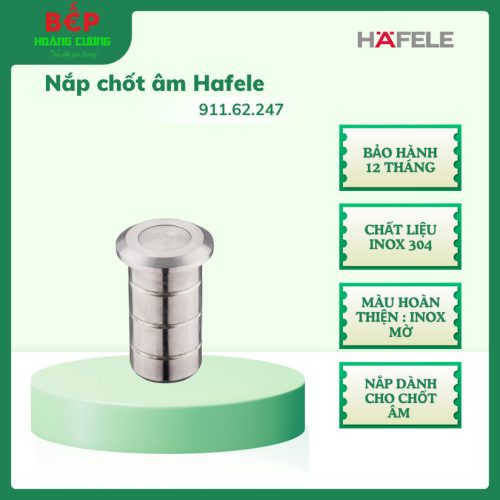 Hafele nắp chốt âm 911.62.247 - chất liệu inox 304 bền chắc, hoàn thiện inox mờ, dùng cho chốt âm