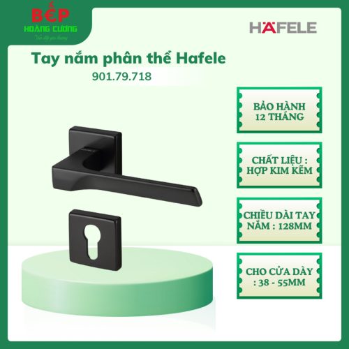 Hafele tay nắm gạt Flash 901.79.718 cửa phòng - Black Range, hợp kim kẽm chắc chắn, màu đen mờ
