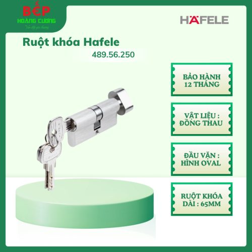 Hafele 489.56.250 ruột khóa dài, một đầu chìa một đầu vặn, inox bền, lắp đặt nhanh, bảo đảm an toàn