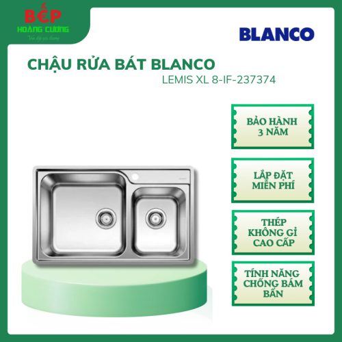 Chậu Rửa Bát BLANCO LEMIS XL 8-IF-237374, Thép không gỉ cao cấp, Bảo Hành 3 Năm