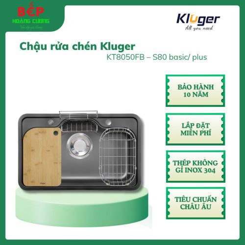 Chậu rửa bát Kluger TAKI Series KT8050FB – S80 Plus, Bề mặt LINEN dập nổi, Bảo hành 10 năm