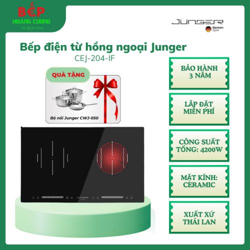 Bếp Từ Hồng Ngoại Junger CEJ-204-IF – Công Suất 4200W – Mặt Kính Ceramic Cao Cấp – Hàng Chính Hãng