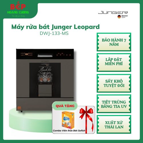 Máy rửa bát Junger Leopard DWJ-133-MS, Sấy Khô Tuyệt Đối, Tiệt trùng bằng tia UV