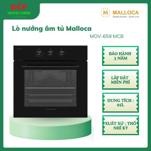 Malloca MOV-659 MCB – Lò nướng điện âm tủ – Mặt kính đen – 9 chức năng – Dung tích 65L