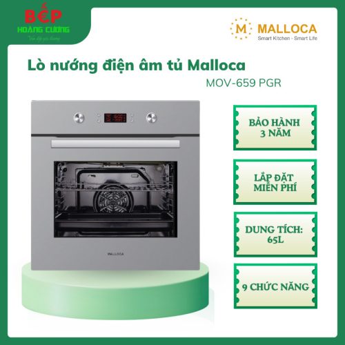 Malloca MOV-659 PGR – Lò nướng điện âm tủ – Dung tích 65L – Điều khiển điện tử