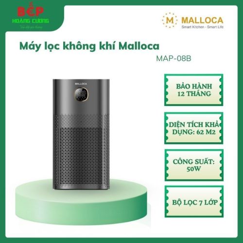 Malloca Máy lọc không khí MAP-08B - Sử dụng cho diện tích phòng 62m2, UV diệt khuẩn