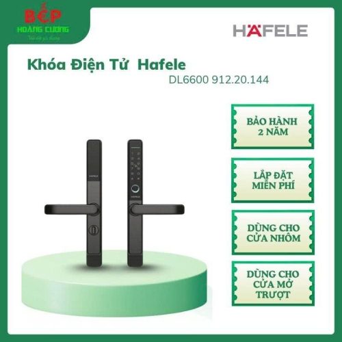 Khóa Điện Tử Cửa Nhôm Trượt DL6600 Hafele 912.20.144, Kết nối App, cổng Micro USB