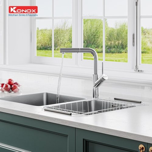 Vòi Rửa Bát Dây Rút Konox Artan Chrome – Bảo hành vòi 5 năm, Vòi rửa bát dây rút, 2 chế độ xả 11 vn 11134207 820l4 mg1t0deoxxje86