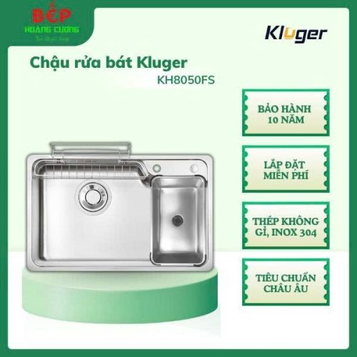 Kluger KH8050FS Plus – Chậu rửa bát Inox 304 POSCO – Bề mặt Linen kháng xước – Ép khuôn liền khối