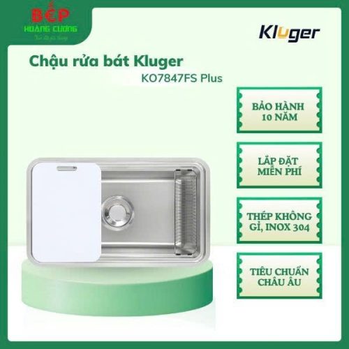 Kluger KO7847FS Plus – Chậu rửa bát Inox 304 – Bề mặt Linen chống xước – Lắp âm/dương linh hoạt