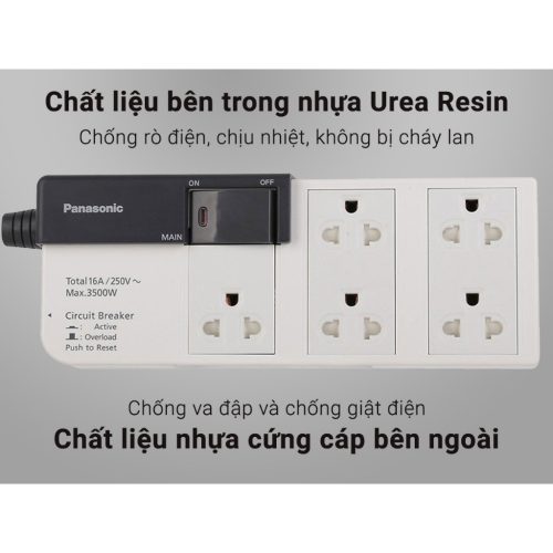 Ổ cắm có dây Panasonic WCHG28352, 5 ổ cắm, 1 công tắc, dây dài 3m 13 vn 11134275 7ras8 mc1g5jktg67m0c