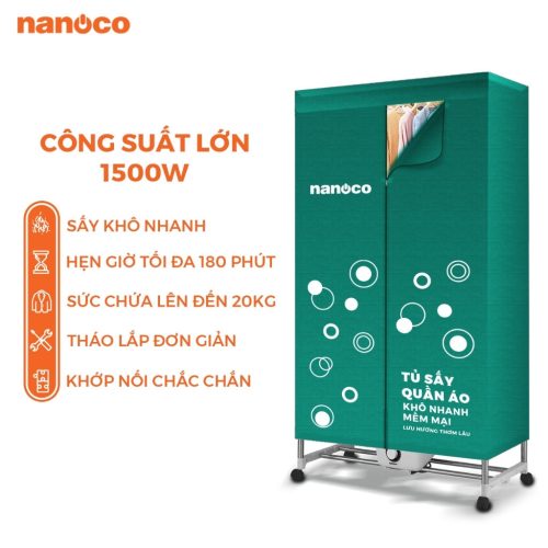Tủ sấy quần áo Nanoco NCD1502, Công suất 1500W, Sức chứa ≤ 20kg 11 vn 11134275 7ras8 mc1g5lqs8qdq51