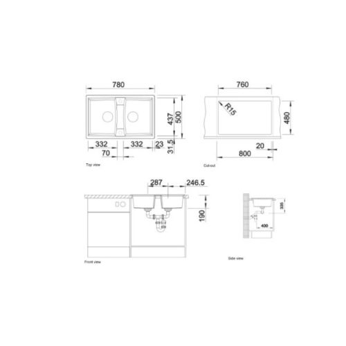 Chậu rửa đá BLANCO LEXA 8 Anthrancite_524960 màu Đen, Đá nhân tạo Silgranit, Bảo Hành 3 Năm 13 vn 11134275 7ras8 mda1dn4bnp987f