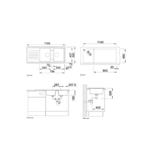 Chậu rửa đá Blanco Lexa 8S Anthracite 524980 màu đen, Đá nhân tạo Silgranit, Bảo Hành 3 Năm 12 vn 11134275 7ras8 mda1dnlsy2el4c