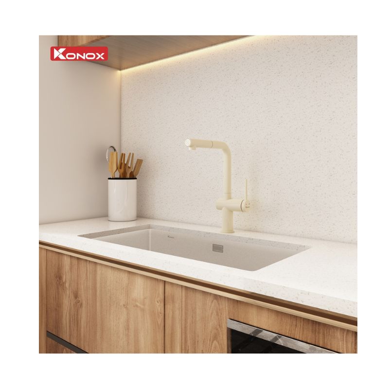 Vòi rửa bát dây rút Stream Smart Nude 6 Ảnh lắp đặt vòi rửa bát dây rút Stream Smart Nude