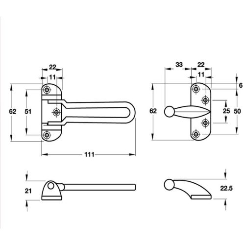 Chốt an toàn Hafele 489.15.001 9 kich thuoc chot an toan mau niken mo hafele 489.15.001